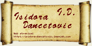 Isidora Dančetović vizit kartica